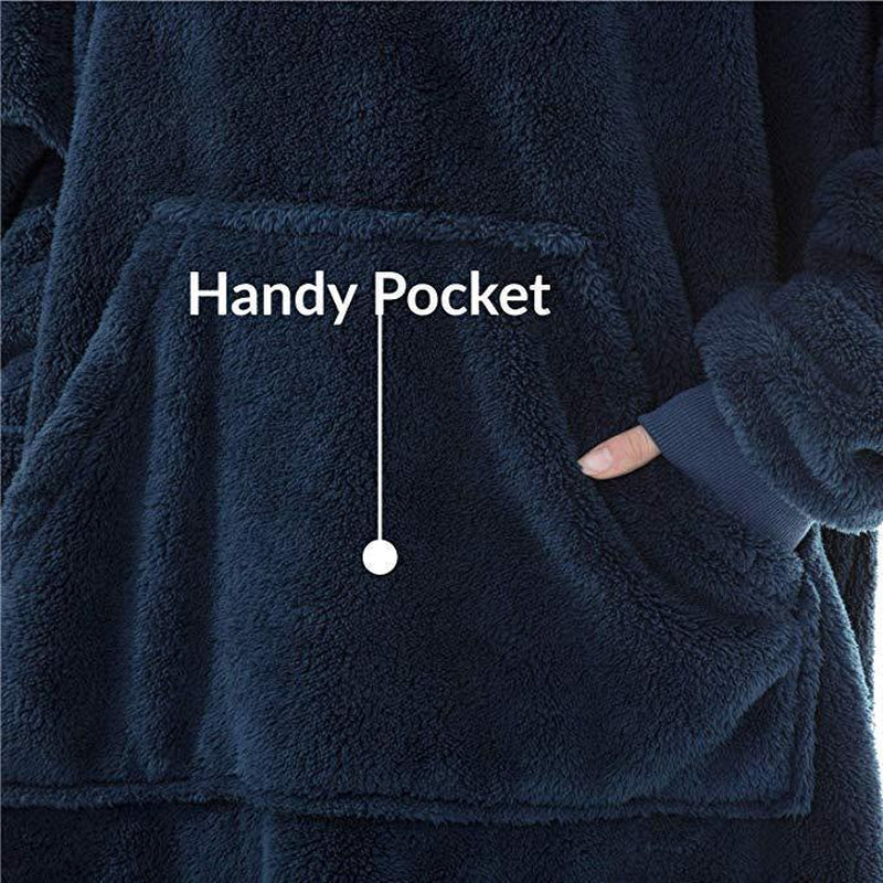 Cozy Double-Sided Fleece Hoodie Sweatshirt with Spacious Pocket - Perfect for Comfort and Style