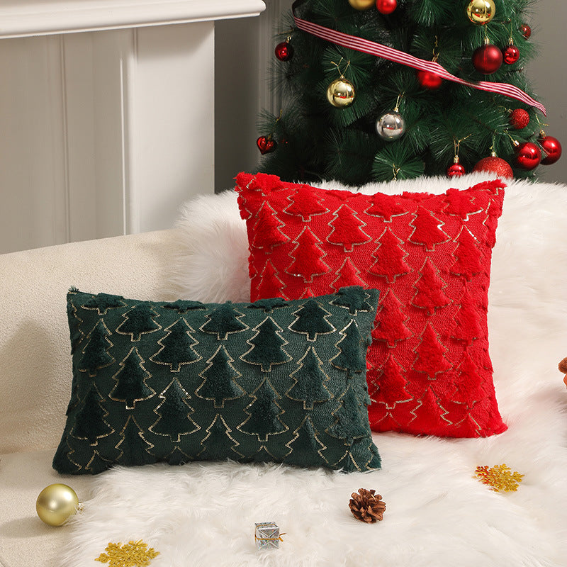 “Christmas Plush Pillowcase – Romantic Bedroom Headboard Cushion”