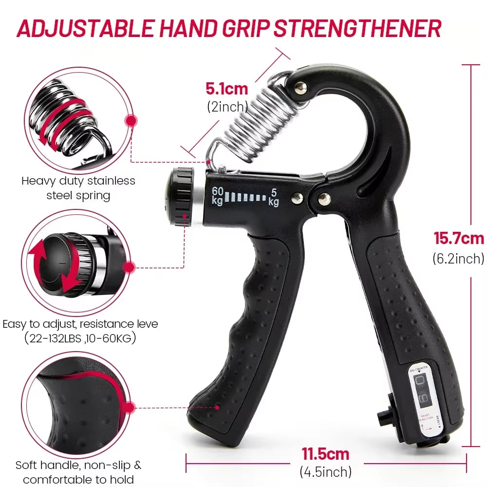 Ultimate 5-60Kg Adjustable Hand Gripper - Enhance Your Grip Strength and Aid Rehabilitation
