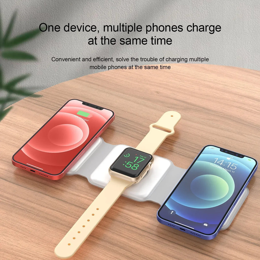 3-in-1 Magnetic Folding Wireless Charger for Phone & Watch
