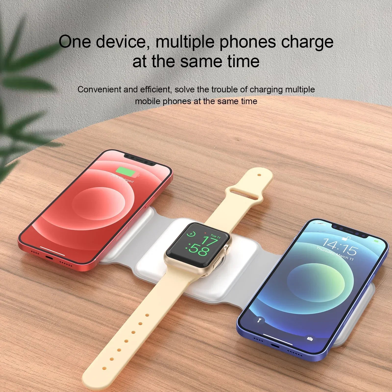3-in-1 Magnetic Folding Wireless Charger for Phone & Watch