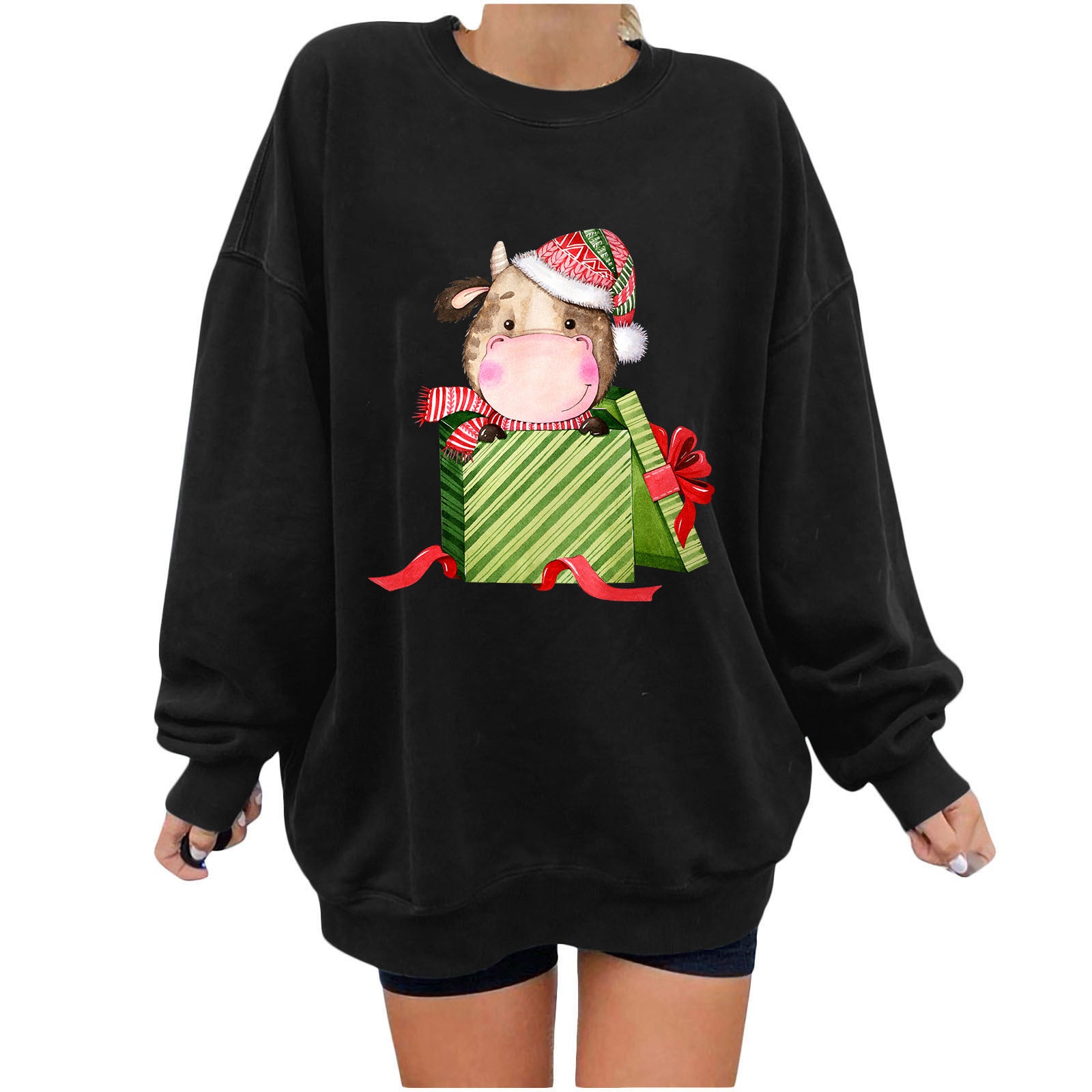 “Women’s Christmas Off-Shoulder Hoodie”