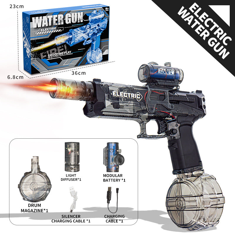 New Electric Automatic Water Gun With Light Sprays, Continuous High-pressure, High-speed Powerful Ice Blast Water Gun Toys.