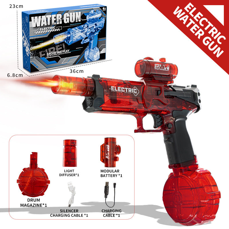 New Electric Automatic Water Gun With Light Sprays, Continuous High-pressure, High-speed Powerful Ice Blast Water Gun Toys.