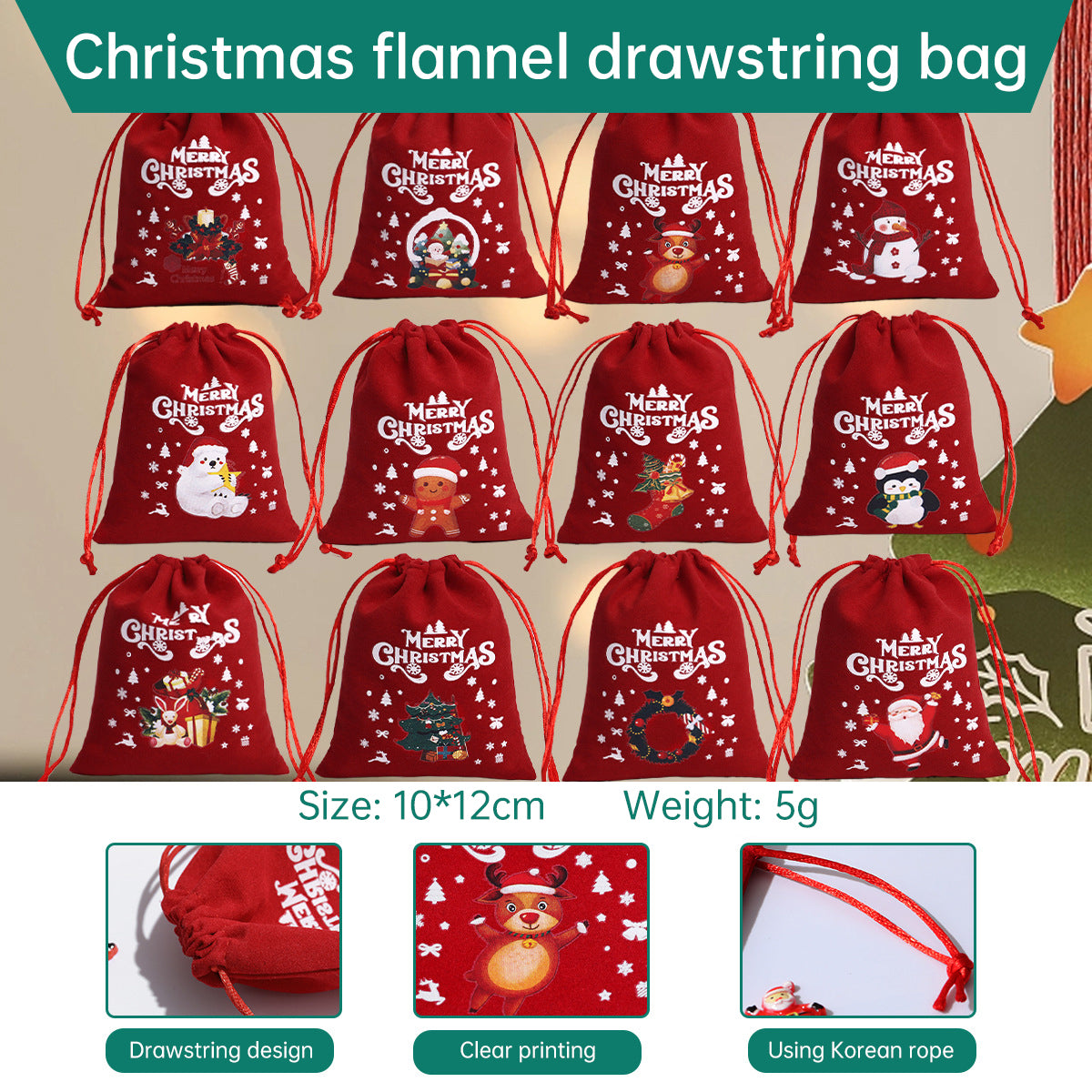 “Holiday Drawstring Gift Bags – Velvet & Linen”