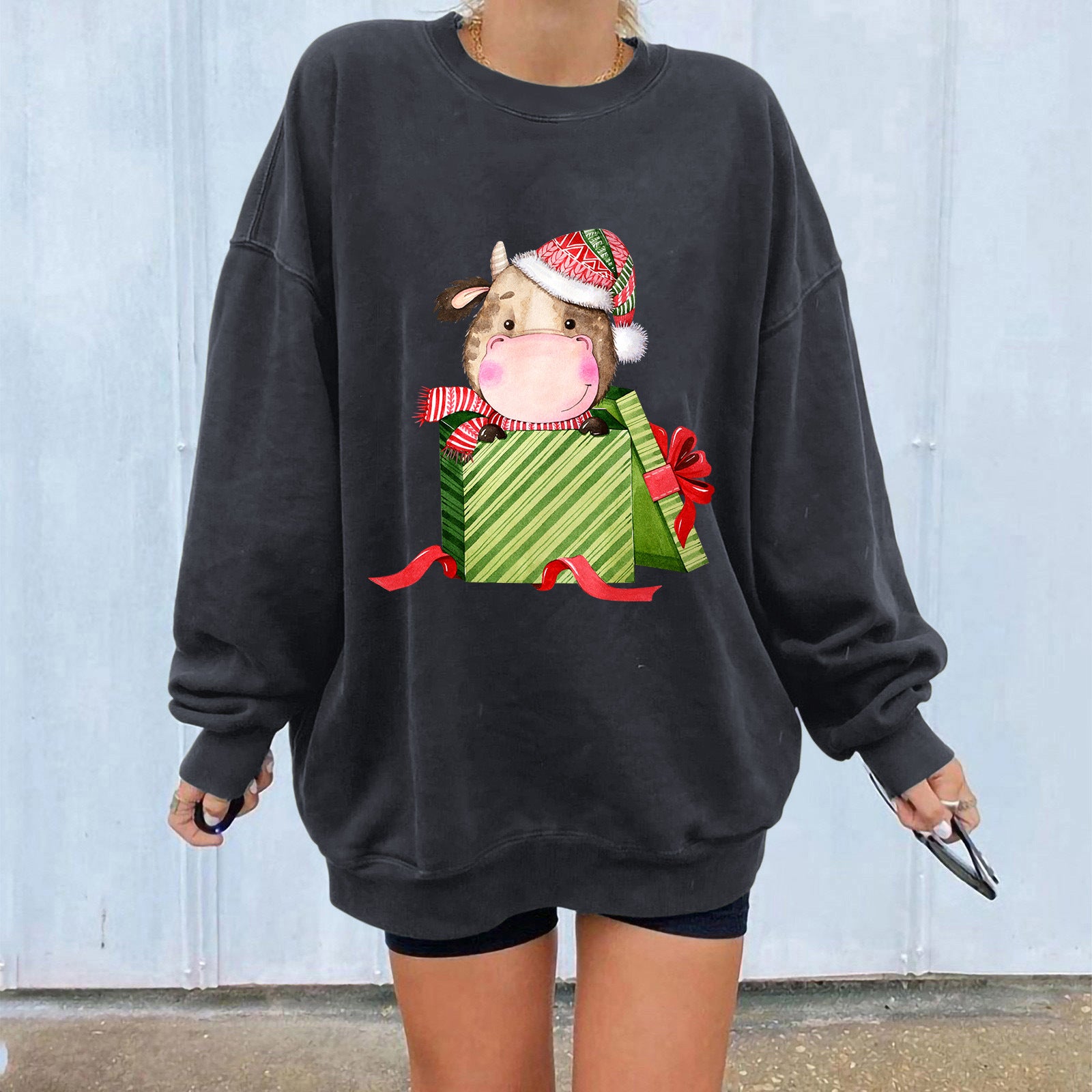 “Women’s Christmas Off-Shoulder Hoodie”