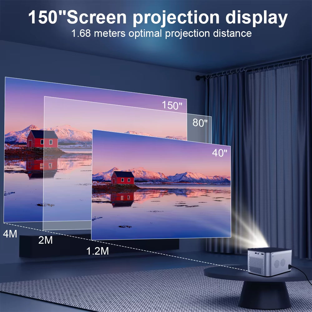 Elevate Your Home Entertainment with the 4K Android 11 Smart Projector - Stunning 580 ANSI Lumens, Voice Control, and Seamless Connectivity